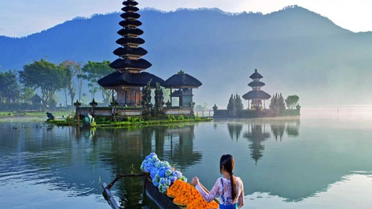 blue bowl of black bean beef tortilla soup on a board with cilantro and shredded cheese in background